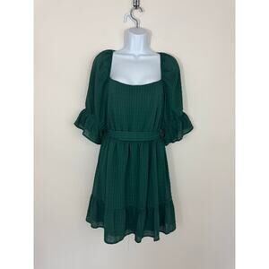 Speechless Green Puff Sleeve Mini Dress XL